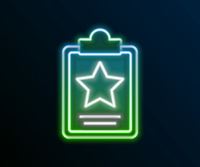 Glowing neon line USA Independence day icon isolated on black background. 4th of July. United States of America country. Colorful outline concept. Vector