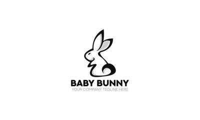 Baby Bunny Logo Design Vector