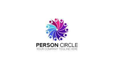 Person Circle Logo Design Vector