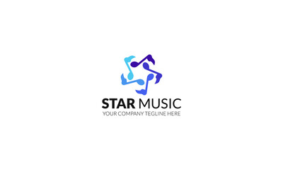 Star Music Logo Design Vector