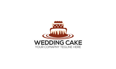 Wedding Cake Logo Design Vector