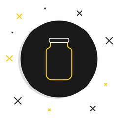 Line Glass jar with screw-cap icon isolated on white background. Colorful outline concept. Vector
