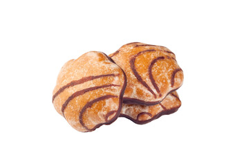 German Lebkuchen gingerbread cookies isolated on white