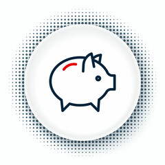 Line Piggy bank icon isolated on white background. Icon saving or accumulation of money, investment. Colorful outline concept. Vector