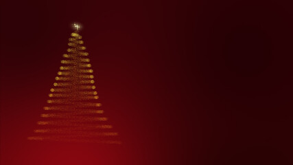 Fototapeta premium Christmas Tree with Shiny Particles and Glowing Stars on Christmas Background