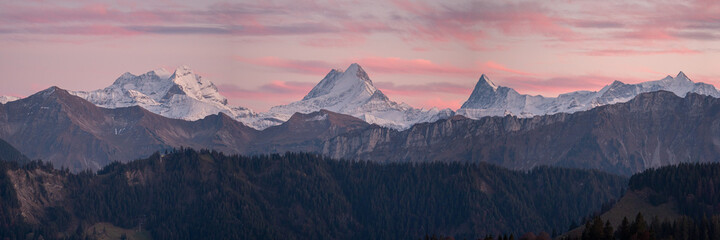 Swiss alps mountain panorama.