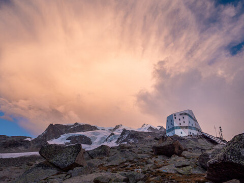 Monte Rosa alpine lodge SAC near Zermatt.