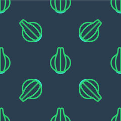 Line Onion icon isolated seamless pattern on blue background. Vector