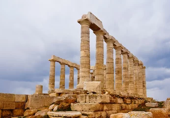Deurstickers The ruins of temple of Poseidon Greece © weiguo1