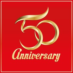 Obraz na płótnie Canvas 50th anniversary celebration logo, anniversary work