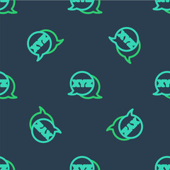 Line XYZ Coordinate system icon isolated seamless pattern on blue background. XYZ axis for graph statistics display. Vector