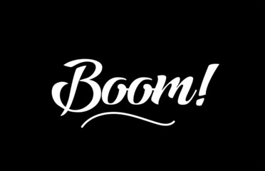 Boom! hand written text word for design. Can be used for a logo