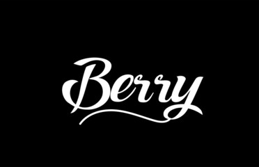 Berry hand written text word for design. Can be used for a logo