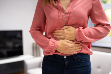 Sick Woman With Abdominal Pain