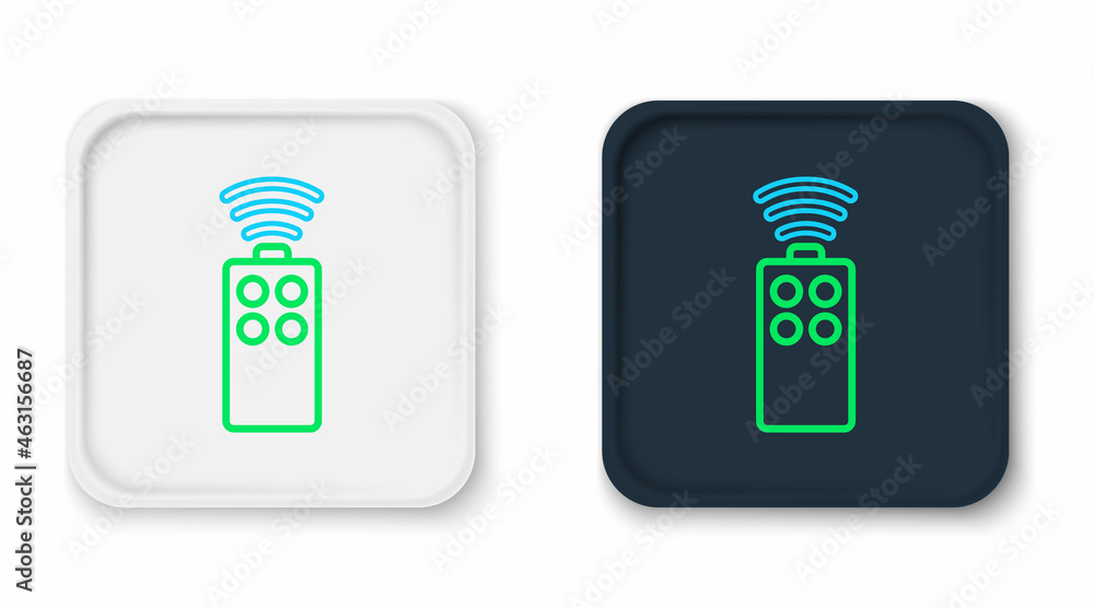 Poster line remote control for the camera icon isolated on white background. an auxiliary device that allow