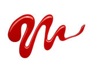 Blot of red nail polish isolated on white