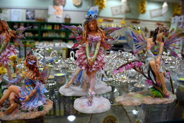 Ceramic figurine forest fairy angel in the shop nymph in the window girl, toy