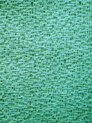 Sheer green net-like tulle. Mesh fabric. Close-up. Veil or muslin. Close-up of a curtain with...