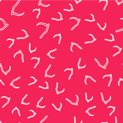 Line Scythe icon isolated seamless pattern on red background. Happy Halloween party. Vector