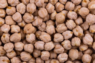 White Channa or Chickpeas Top Angle Flat-lay  Background or Texture