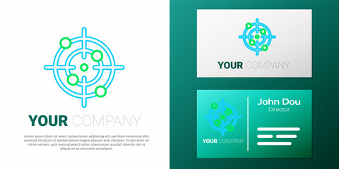 Line Target sport icon isolated on white background. Clean target with numbers for shooting range or shooting. Colorful outline concept. Vector