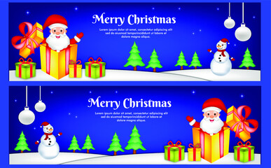 Flat design christmas banners template