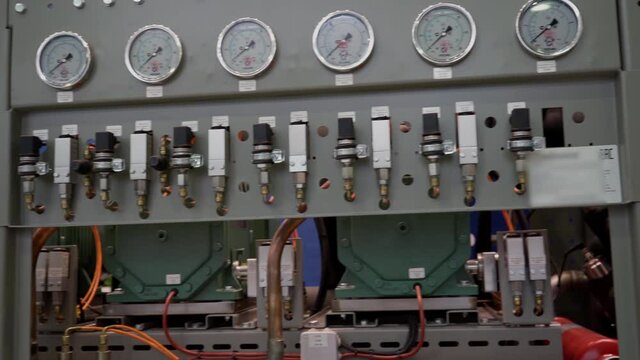 Equipment for the food industry. Panoramic view of a powerful refrigeration unit