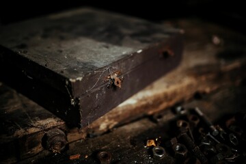 Old boxes in a workshop