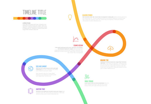 Infographic Company Milestones Twist Thick Line Timeline Template