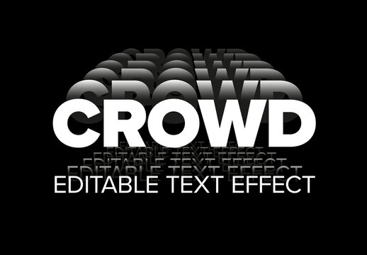 Crowd Stacked Text Letterings Editable Effect