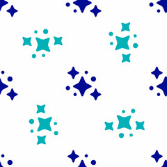 Blue Home cleaning service concept icon isolated seamless pattern on white background. Building and house. Vector