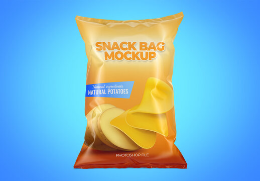Glossy Snack Bag Mockup
