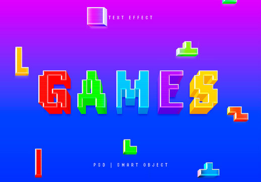 Retro Game Text Effect Mockup