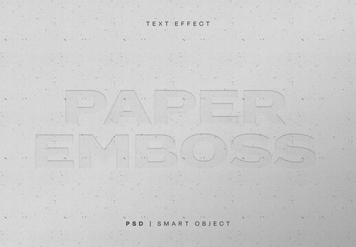 Paper Emboss Text Effect Mockup