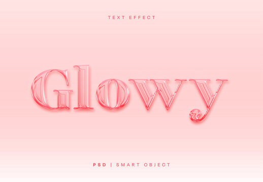 Glowy Text Effect Mockup