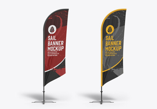 Flying Banner Mockup