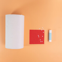 handmade craft for kids, how to make mushroom from paper, easy tutorial