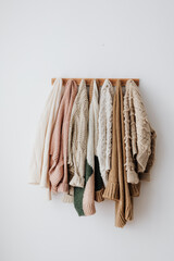 Sweaters on a hanger