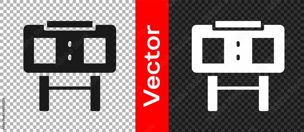 Poster black sport mechanical scoreboard and result display icon isolated on transparent background. vector