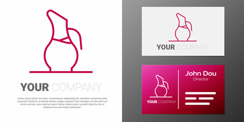 Logotype line Decanter for wine icon isolated on white background. Logo design template element. Vector