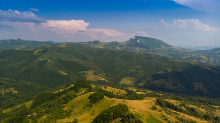 Aerial view of Apuseni mountains, Romania