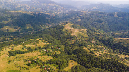 Aerial view of Apuseni mountains, Romania