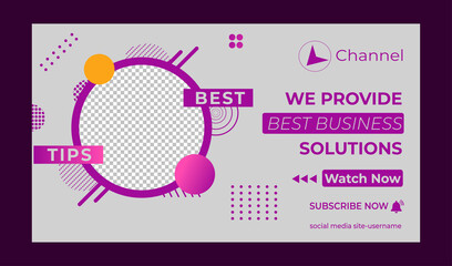 Corporate youtube thumbnail template and web template