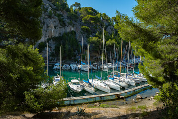 Obraz premium Calanque de Port Miou near Cassis Fishing Village. Calanques National Park. Provence, French Riviera, France, Europe