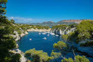 Fototapeta na wymiar Calanque de Port Miou near Cassis Fishing Village. Calanques National Park. Provence, French Riviera, France, Europe