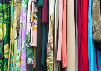 Detail of clothes from a women's closet