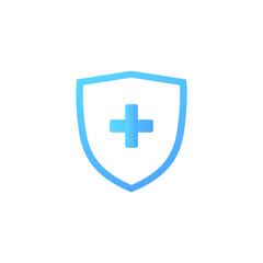 Security shield for virus protection. Coronavirus, 2019. Shield protection. Healthcare concept. Safety logo, system vector icon