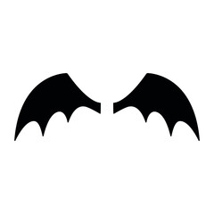 Vector flat devil demon wings silhouette isolated on white background