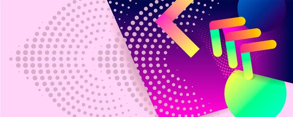 Juicy colors summer background with geometric elements, lines and dots for text, universal design, banner concept vector