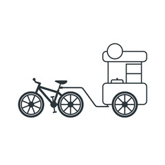 Fototapeta na wymiar illustration of a bicycle pulling a food cart 